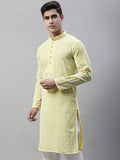 Jompers Embroidered Mandarin Collar Chikankari Kurta