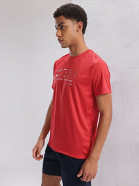HRX by Hrithik Roshan Twin Collection Brand Logo Printed Rapid-Dry Training T-shirt