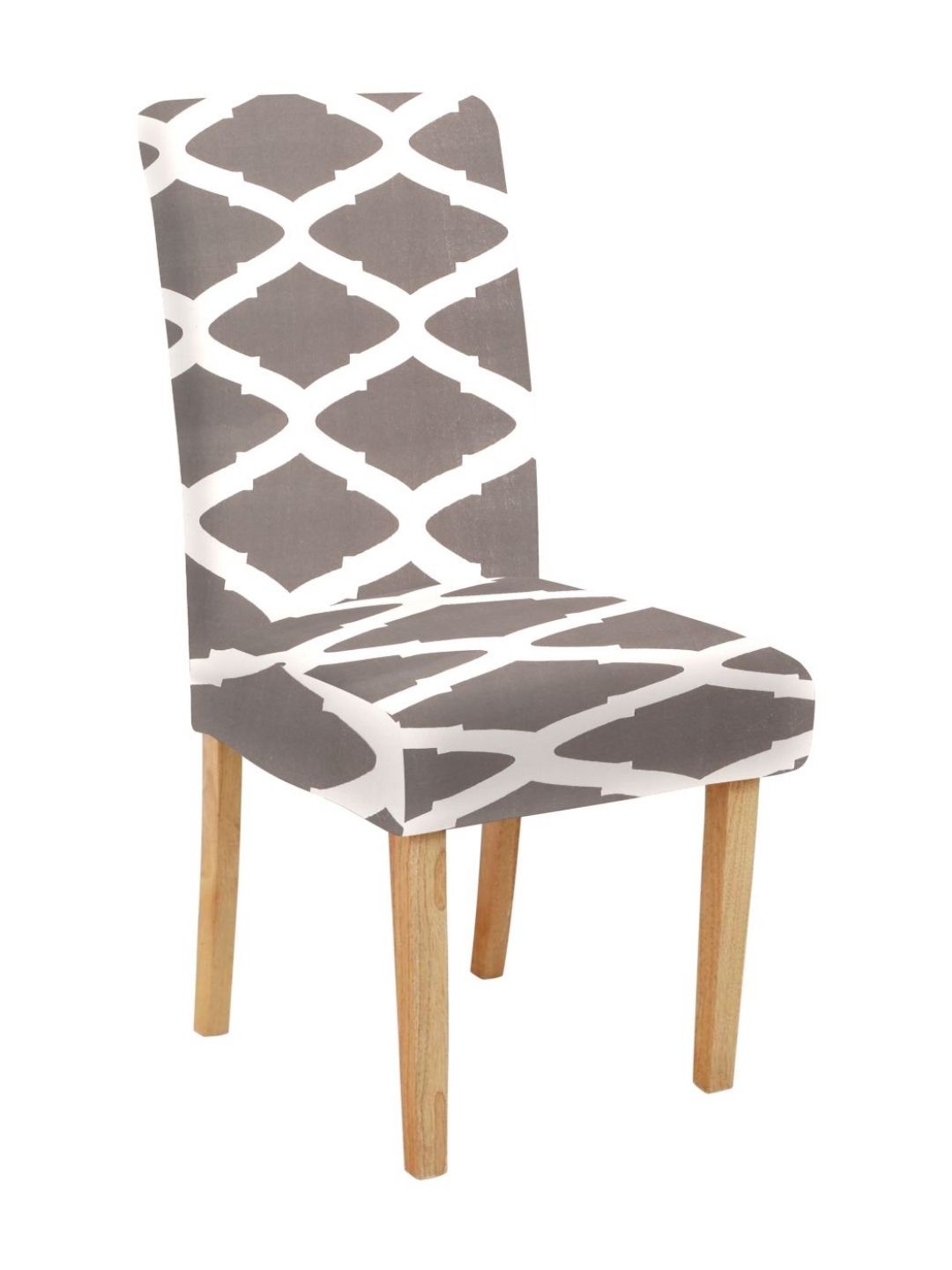 HOSTA HOMES Grey & White Printed Chair Cover