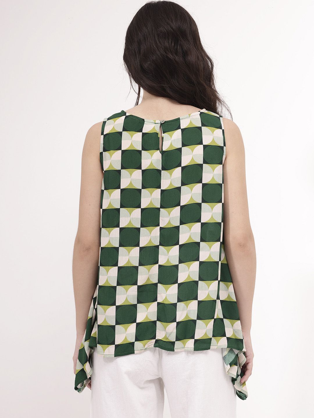 RAREISM Geometric Print Cotton Top
