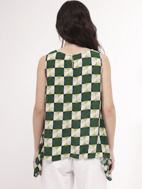 RAREISM Geometric Print Cotton Top