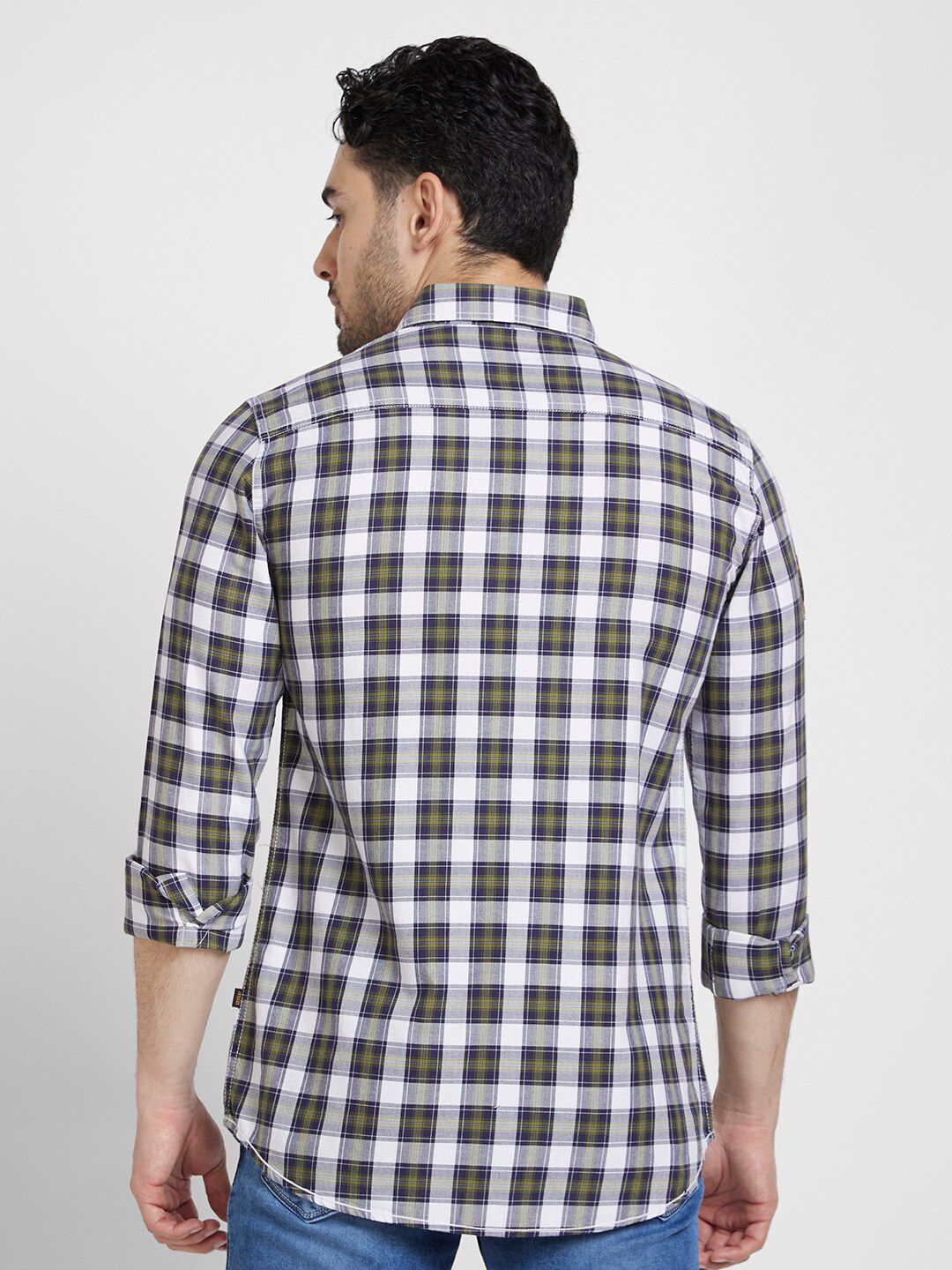 SPYKAR Tartan Checked Cotton Classic Opaque Casual Shirt