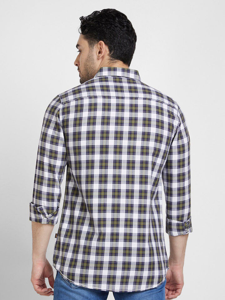 SPYKAR Tartan Checked Cotton Classic Opaque Casual Shirt