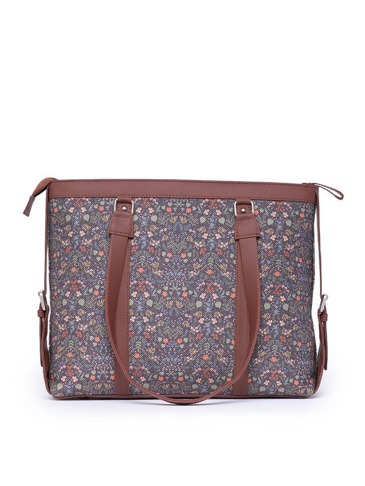 ZOUK Floral Printed Structured Shoulder Bag
