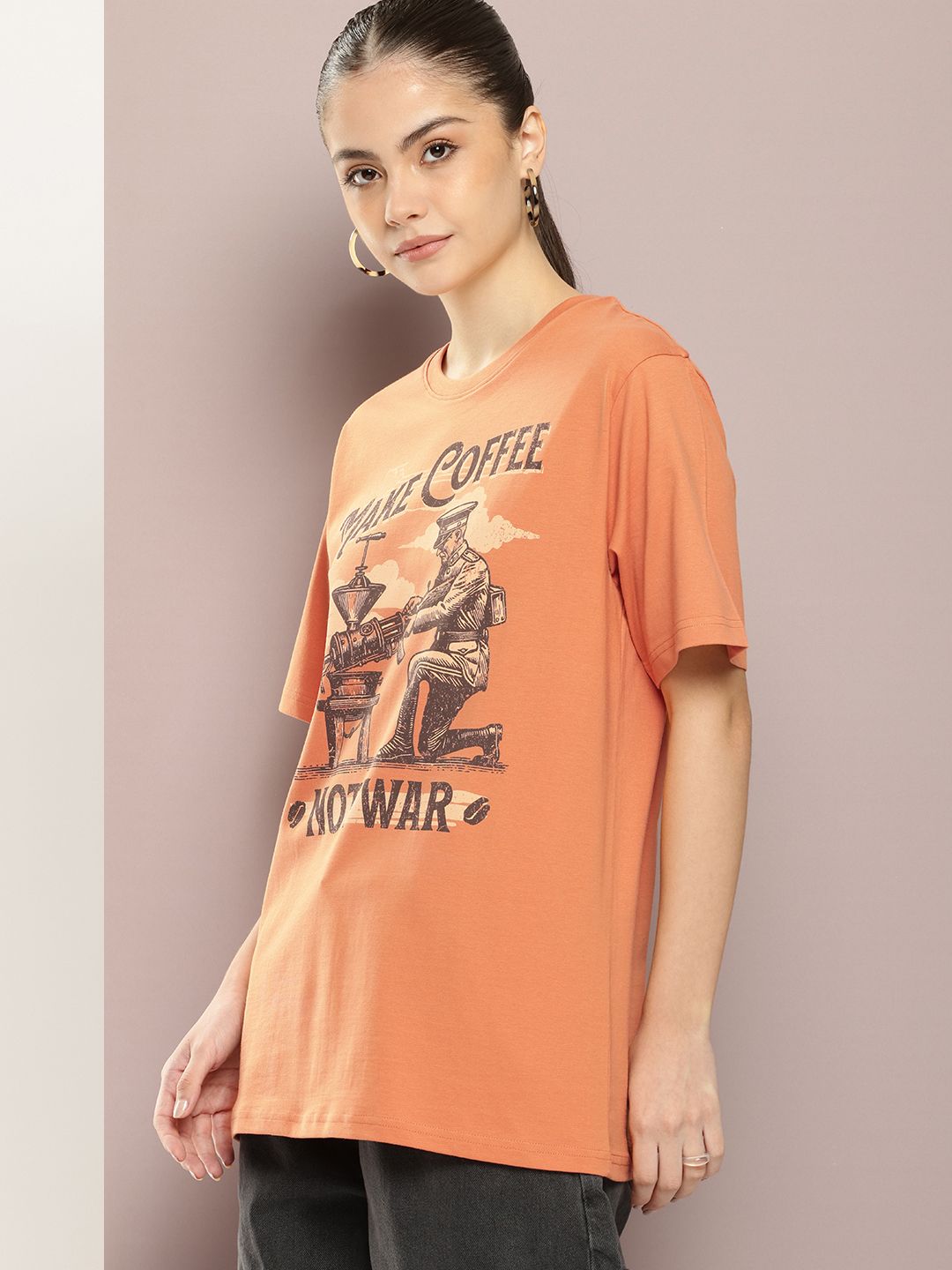 DILLINGER Women Graphic Printed Oversized T-shirt
