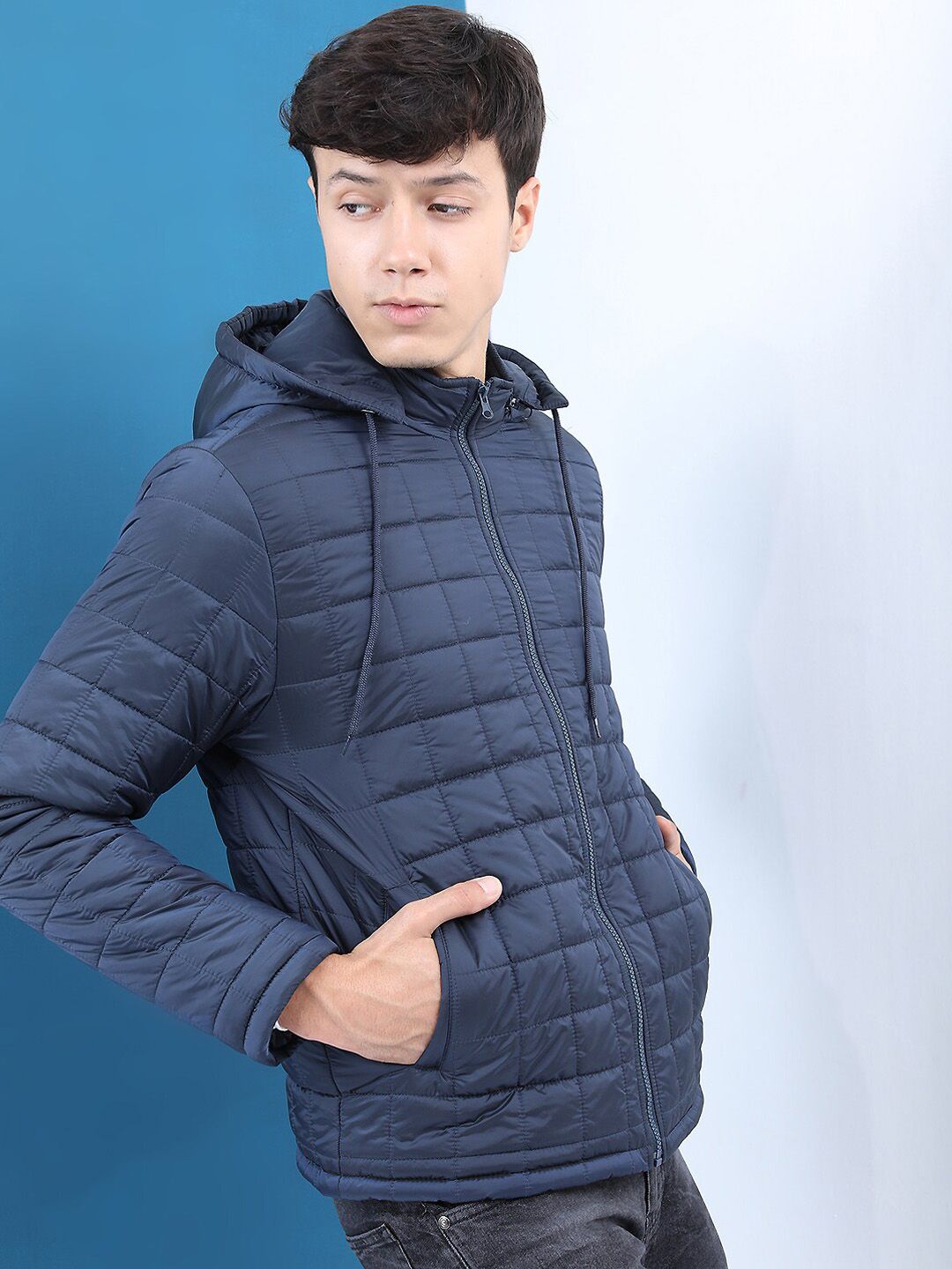 HIGHLANDER Men Navy Blue Padded Jacket