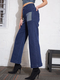 SASSAFRAS Women Straight Fit High-Rise Clean Look Stretchable Jeans