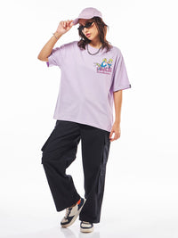 Bewakoof Women Typography Printed Round Neck Pure Cotton Oversized Disney T-shirt
