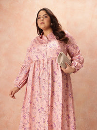 all about you Floral Print Shirt Style Midi Dress