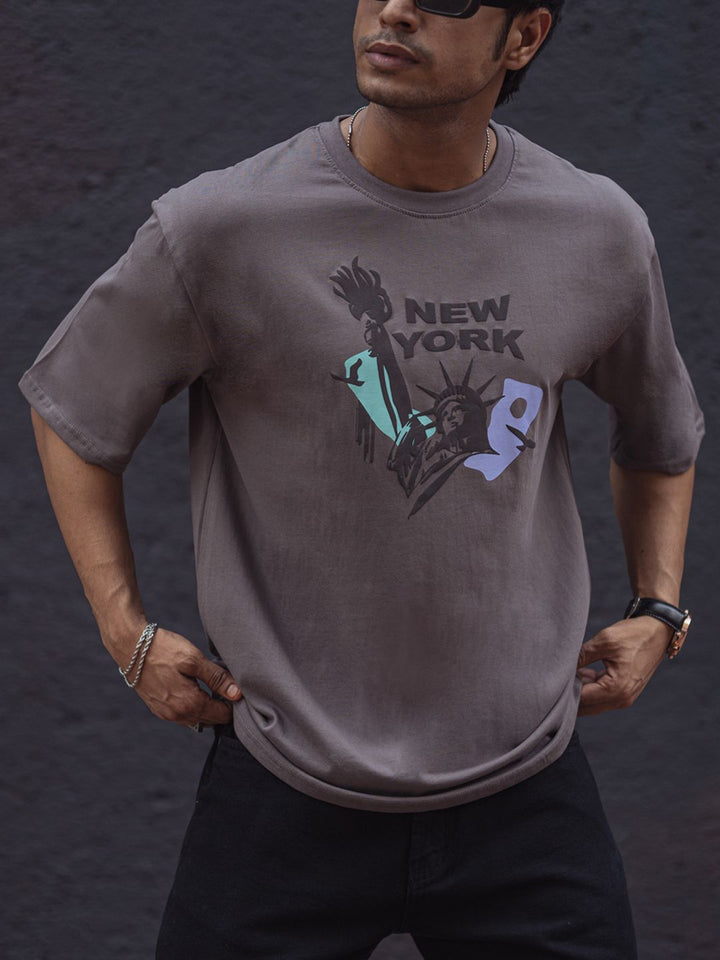 Powerlook Men Typography Applique T-shirt