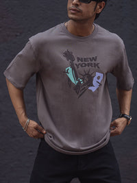 Powerlook Men Typography Applique T-shirt