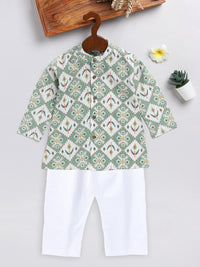 Vastramay Boys Abstract Printed kurta dengan piyama