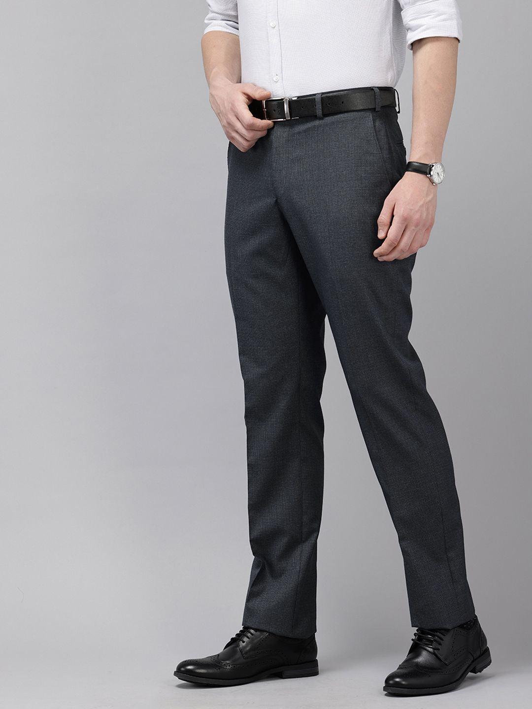 Park Avenue Men Textured Formal Trousers