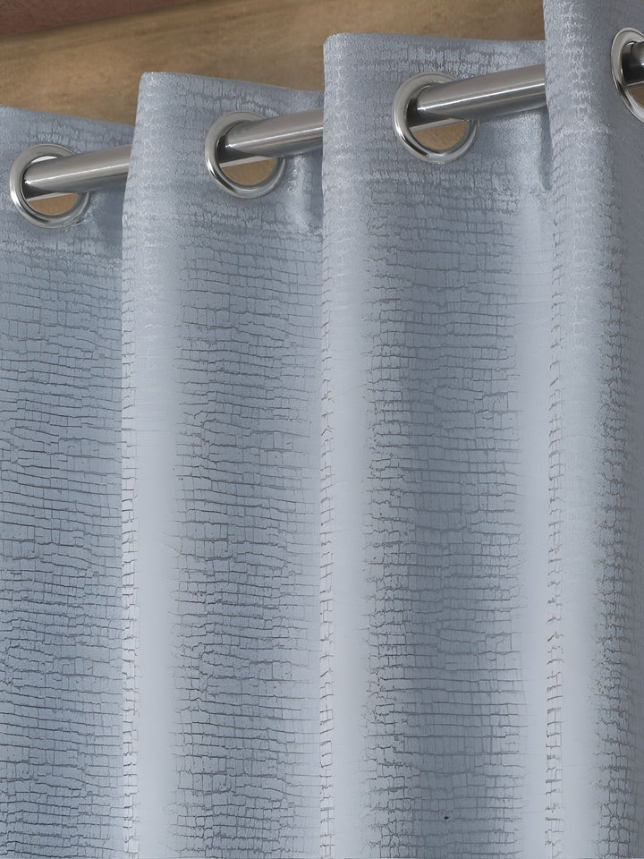 HOSTA HOMES Silver Toned Abstract Black Out Door Curtain