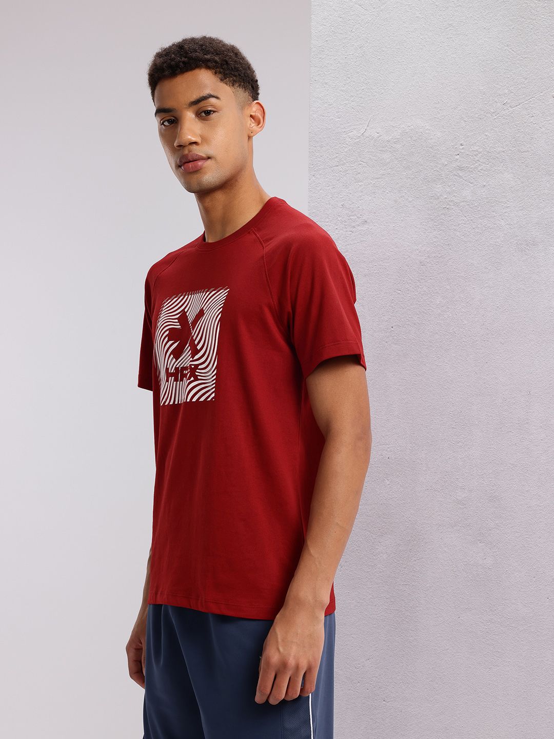 HRX by Hrithik Roshan Brand Logo Print Longline Training T-shirt