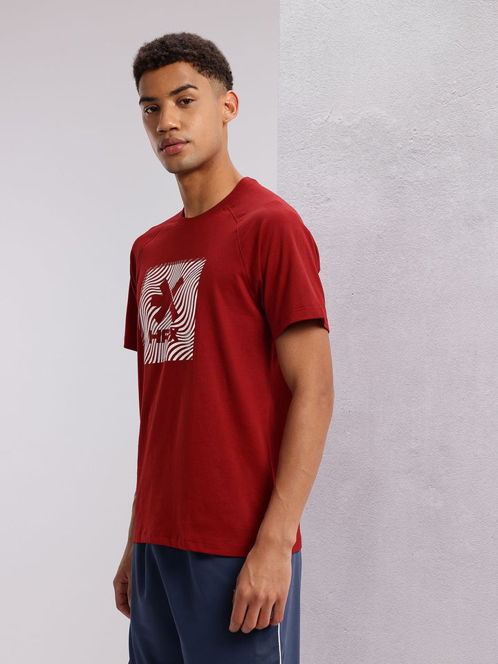 HRX by Hrithik Roshan Brand Logo Print Longline Training T-shirt