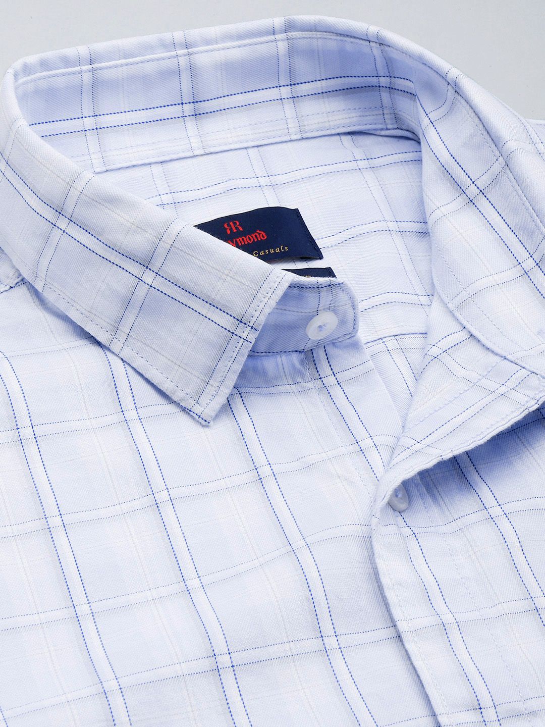 Raymond Pure Cotton Slim Fit Checked Casual Shirt