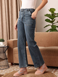 STREET 9 Women Comfort Straight Fit Mid-Rise Light Fade Jeans