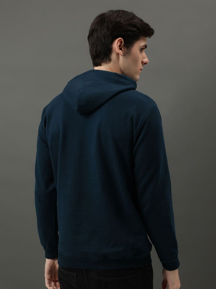 ADRO Men Printed Hooded Pullover Sweatshirt