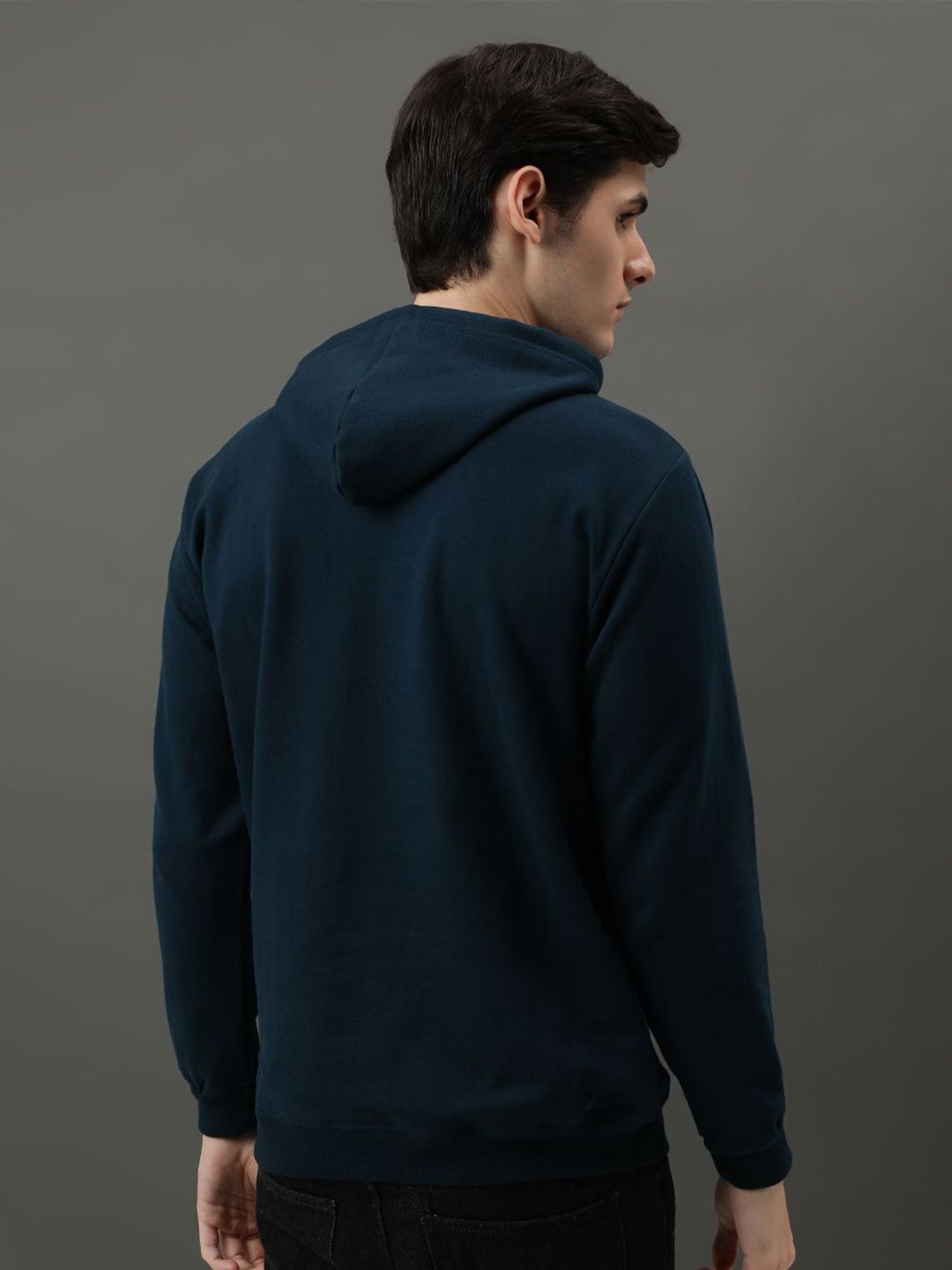 ADRO Men Printed Hooded Pullover Sweatshirt
