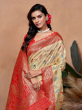 KALINI Woven Design Zari Silk Blend Banarasi Saree with Unstitched Blouse
