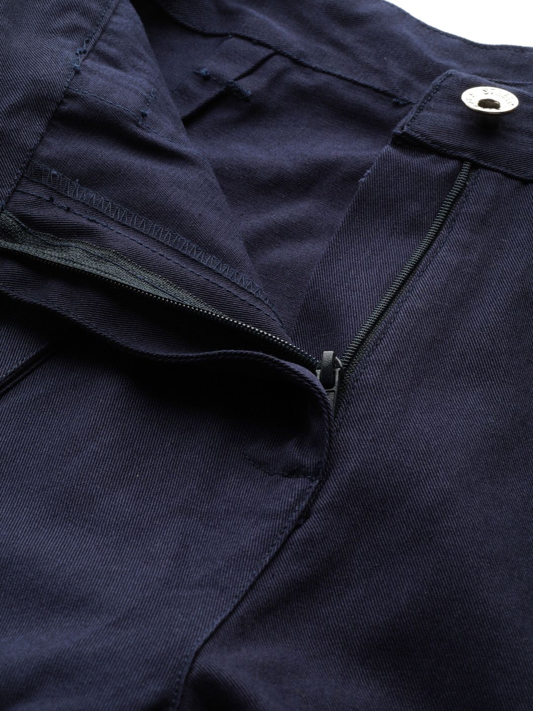 STREET 9 Women Navy Blue Regular Fit Solid Cargos