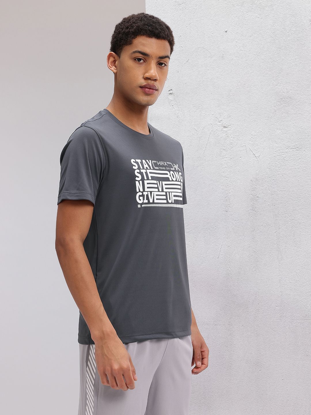 HRX by Hrithik Roshan Typography Print Rapid-Dry Training T-shirt