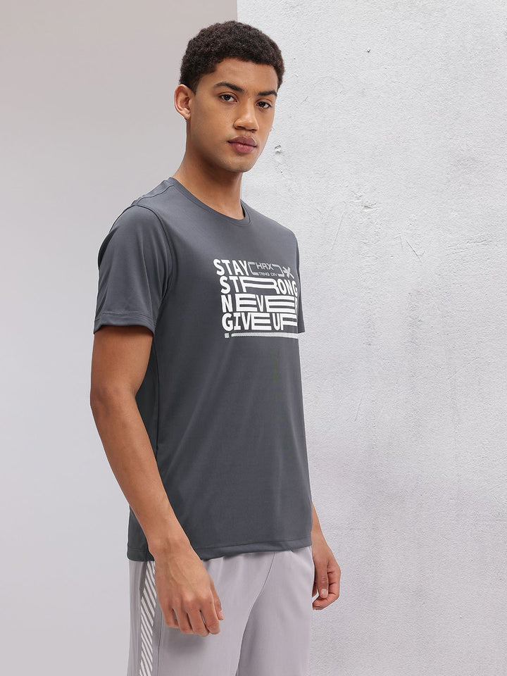 HRX by Hrithik Roshan Typography Print Rapid-Dry Training T-shirt