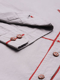 Mr Bowerbird Pure Cotton Floral Embroidered Tailored Fit Opaque Casual Shirt