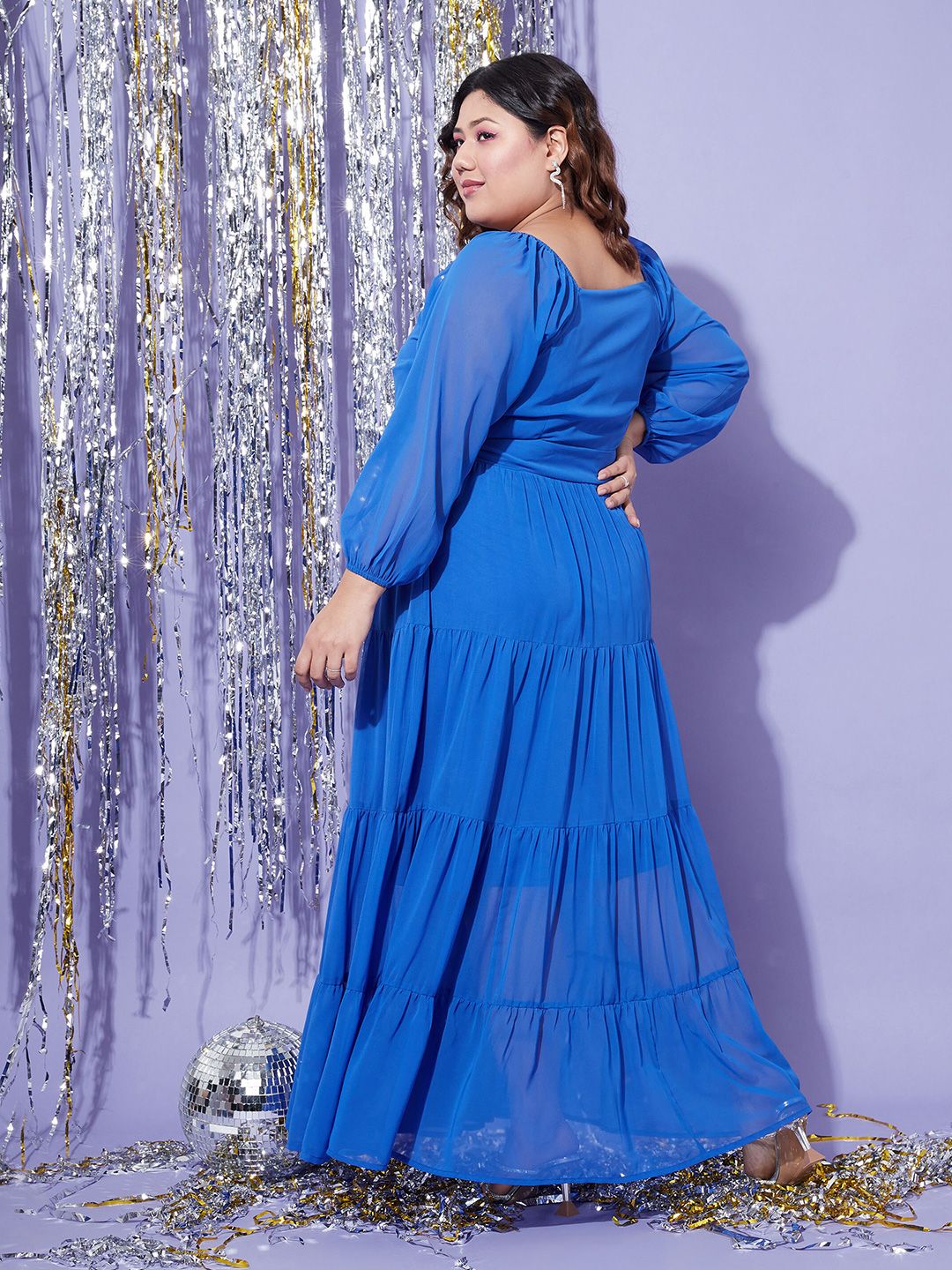 SASSAFRAS Curve Georgette Tiered Maxi Dress