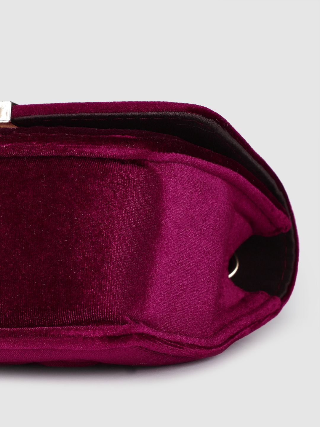 Lino Perros Magenta Quilted Velvet Satchel