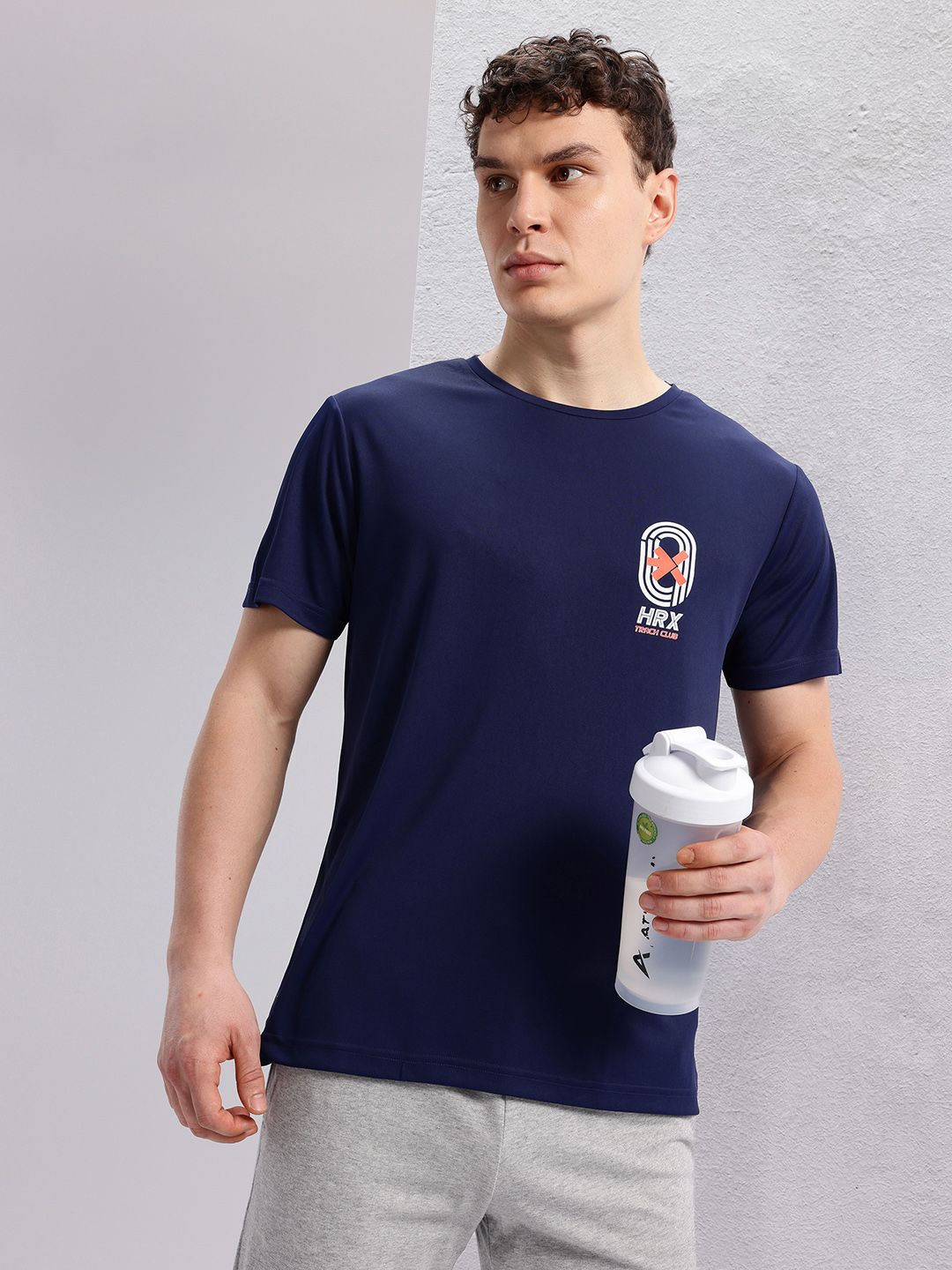 HRX by Hrithik Roshan Brand Logo Print Regular Fit Rapid-Dry Running T-shirt