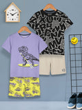 HELLCAT Boys Pack Of 2 Printed T-shirt with Shorts