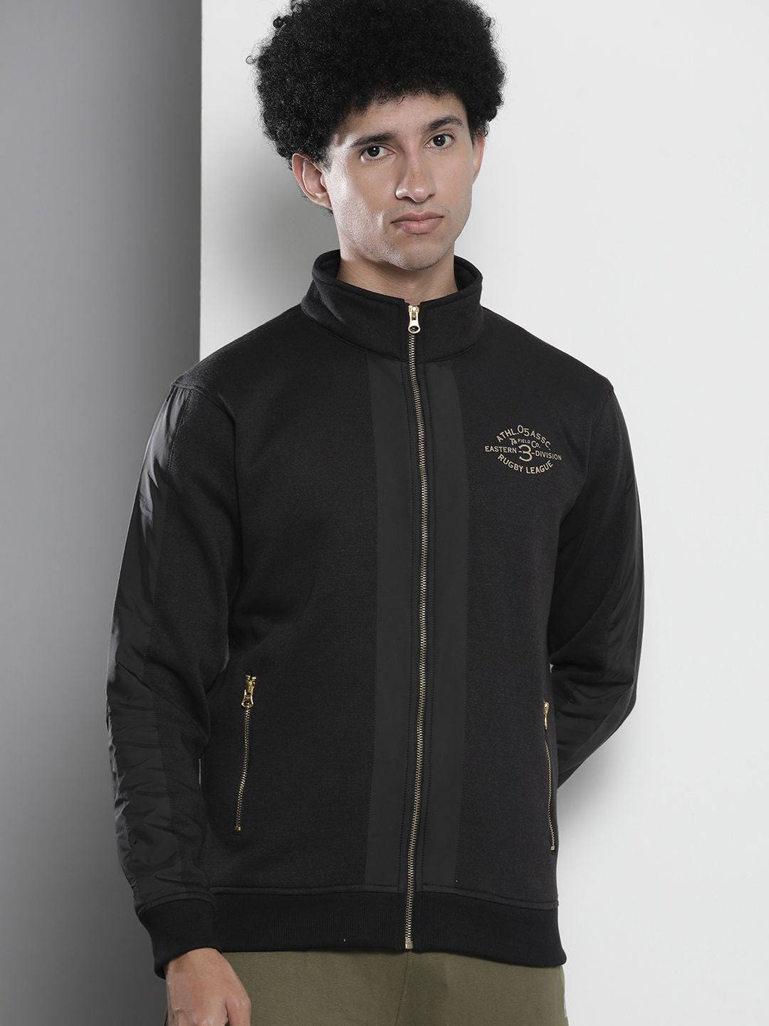 The Indian Garage Co Men Black Solid Sweatshirt