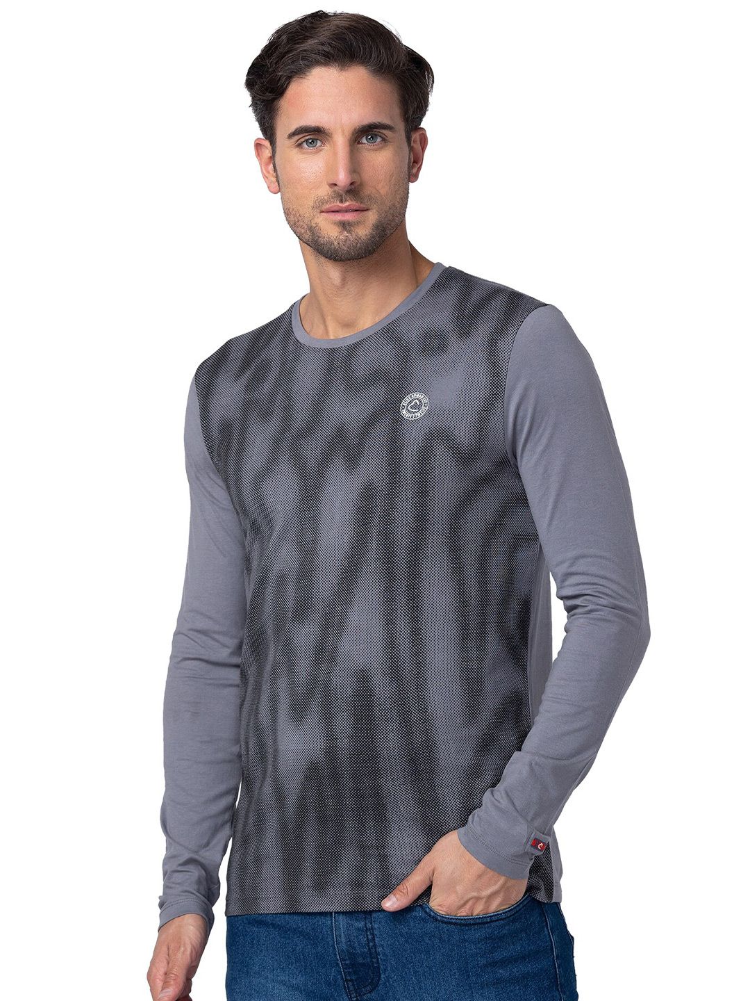 Being Human Slim Fit Abstract Printed Round Neck Casual T-shirt