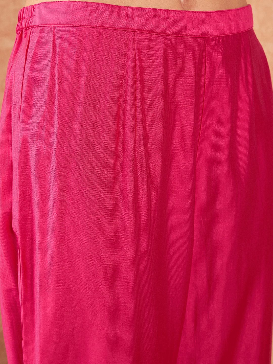 Indo Era Floral Yoke Design Regular Thread Work Kurta With Trousers & Dupatta