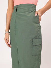 DressBerry Verdant Ventures Cargo-Style Straight Midi Skirt
