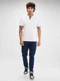 SPYKAR Men Pure Cotton Henley Neck Slim Fit T-shirt