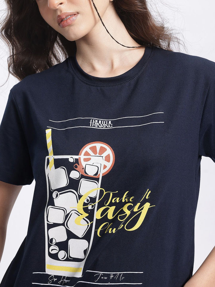 DressBerry Graphic Club Printed T-shirt
