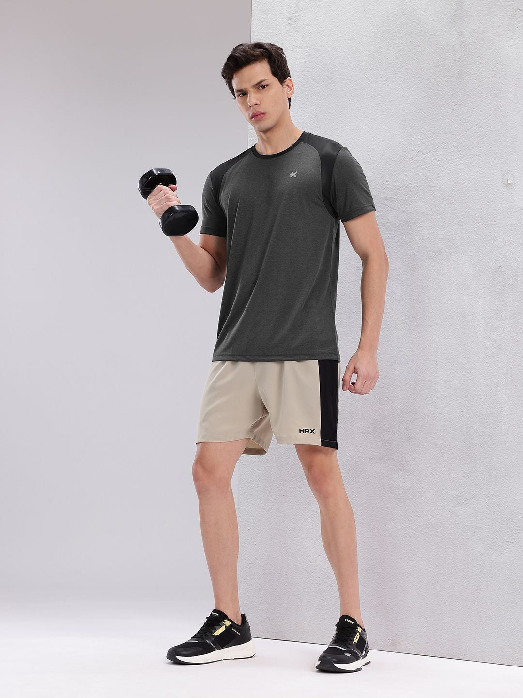 HRX by Hrithik Roshan Men Contrast Panel Rapid-Dry Training T-shirt