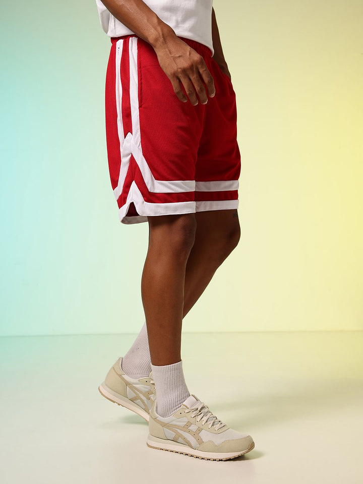 HRX by Hrithik Roshan Men Rapid-Dry Striped Lifestyle Sports Shorts