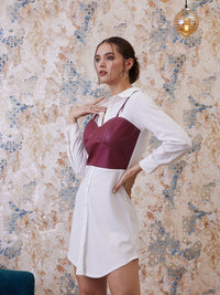 Athena Shirt Collar A-Line Party Mini Dress