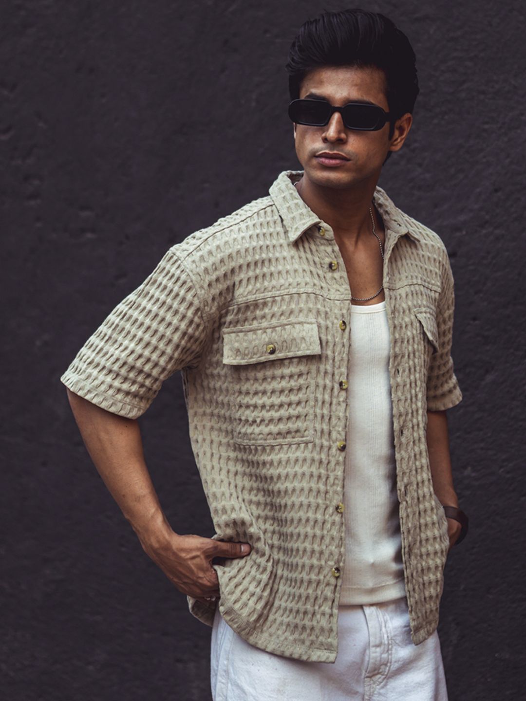 Powerlook India Slim Oversized Checked Pure Cotton Casual Shirt