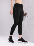 HRX by Hrithik Roshan Women TypographyPrint Mid-Rise Rapid-Dry Cropped Running Tights