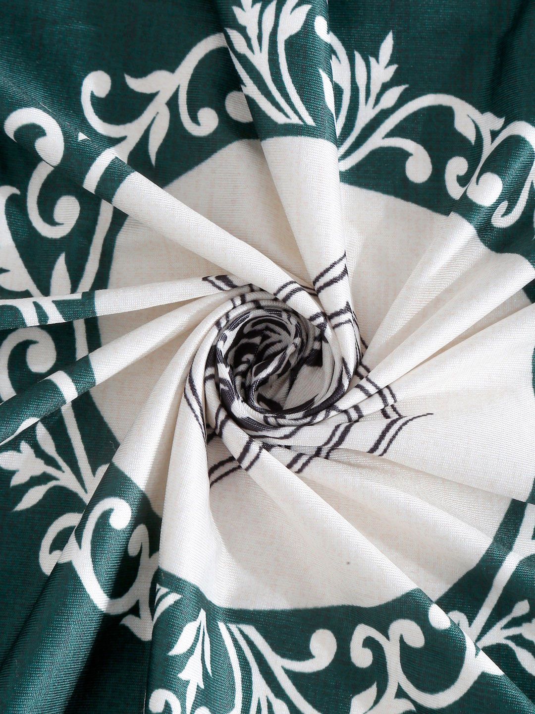 Sarung Sofa Dua Tempat Duduk Bercetak Etnik Cortina Hijau &amp; Putih