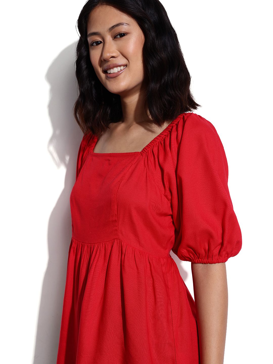 DressBerry Puff Sleeves A-Line Top