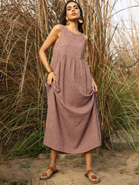 trueBrowns Floral Embroidered Round Neck A-Line Maxi Ethnic Dresses