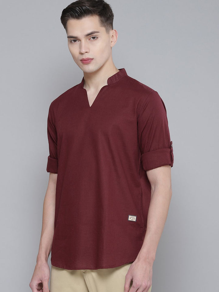 Dennison Men Maroon Comfort Fit kurta