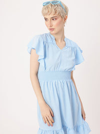 DressBerry Summery Flutter 'Smocking' Hot Fit & Flare Dress