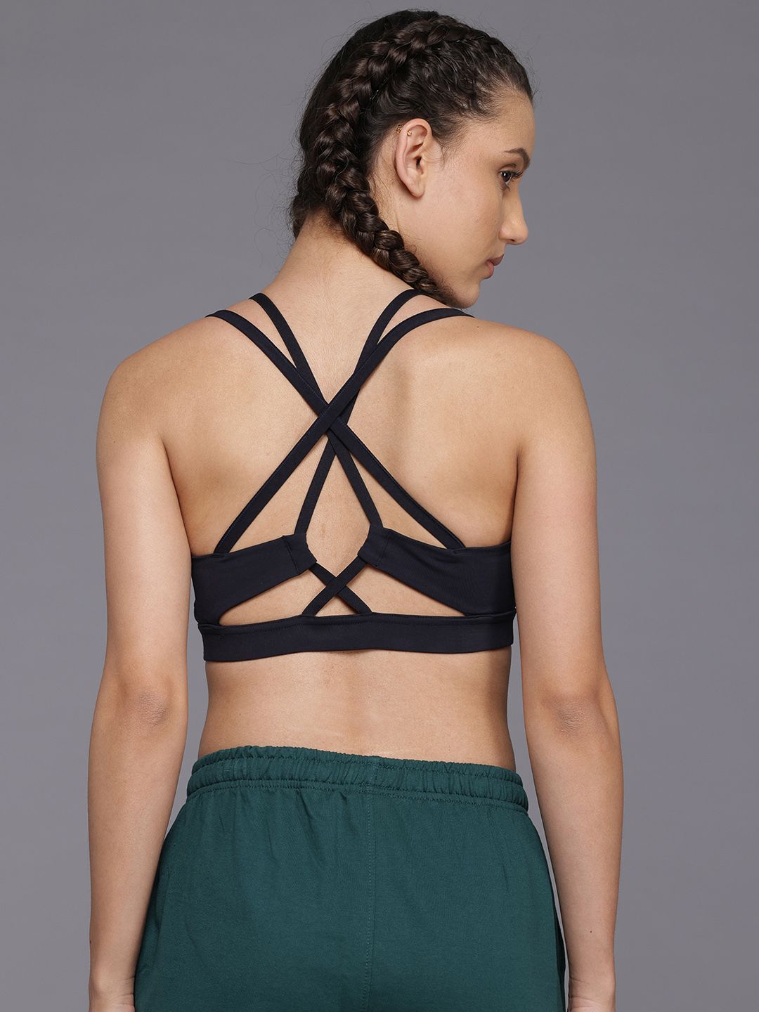 HRX by Hrithik Roshan Styled Back Medium Coverage Lightly Padded Workout Bra KY018_03